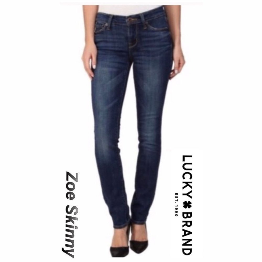 Lucky Brand Women's Jeans Size 4 Zoe Skinny Medium Wash